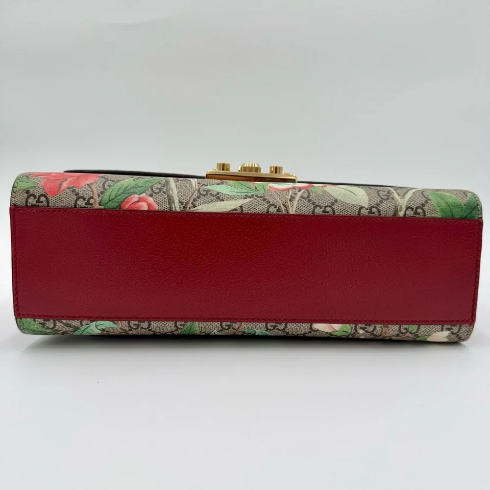 Gucci GG Supreme Monogram Tian Large Padlock Shoulder Bag Beige Multicolor - Picture 11 of 11